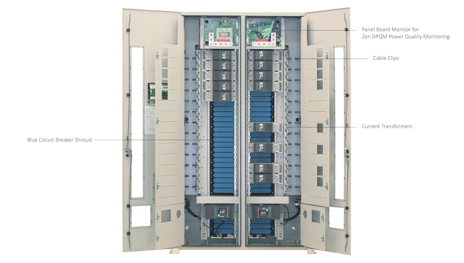 ePanel-HD2 High Density Power Panel with the Inner Door Open