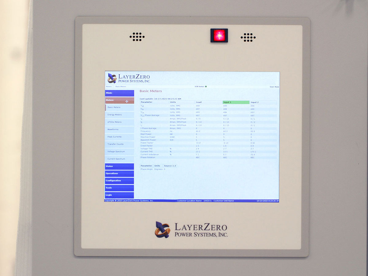 A display from a LayerZero STS