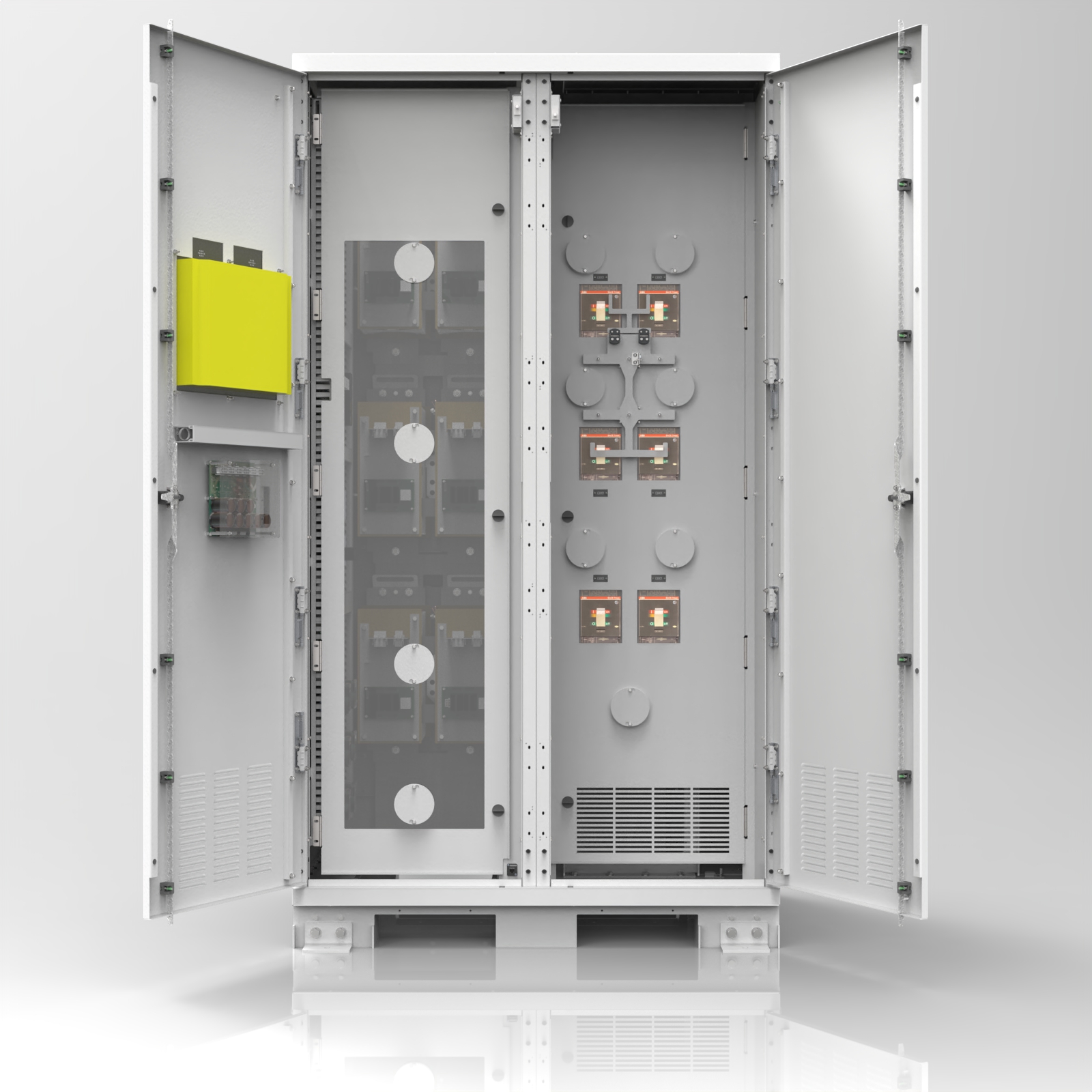 600 A eSTS Static Transfer Switch Outer Doors Open 