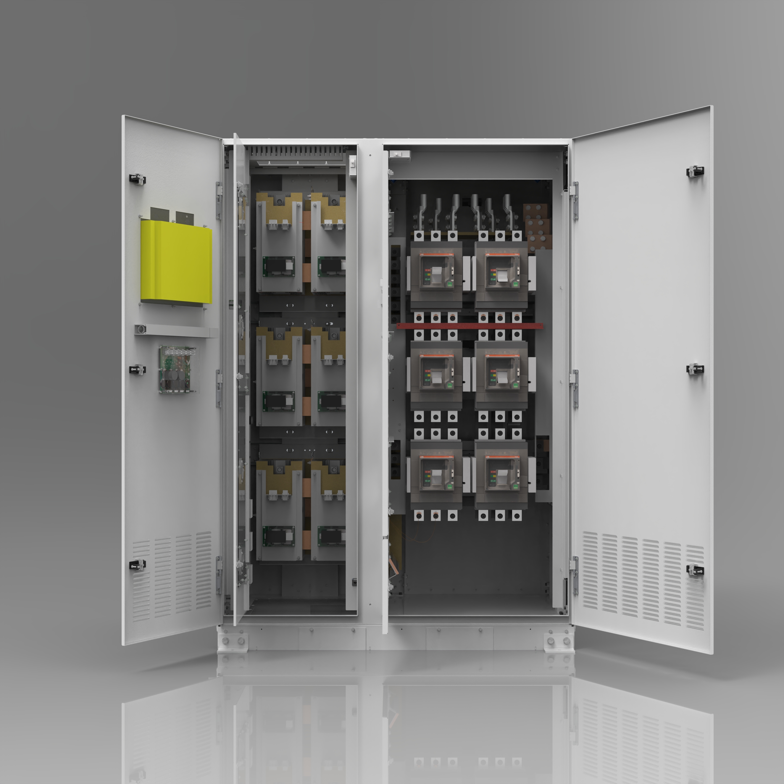 800 A eSTS Static Transfer Switch Inner Doors Open 
