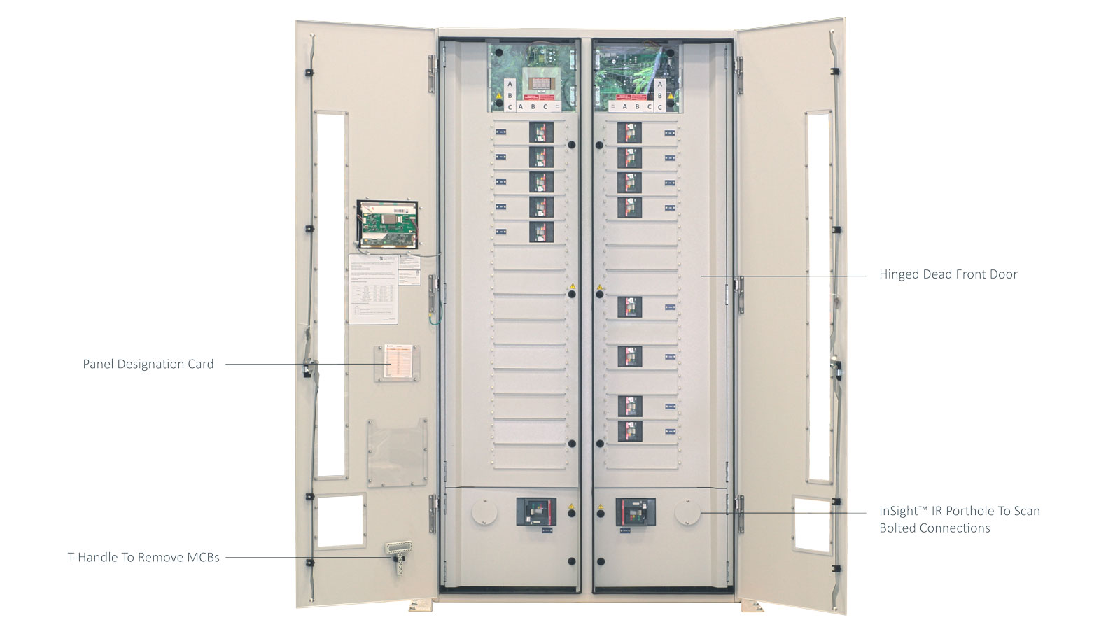 ePanel-HD2 High Density Power Panel with the Outer Door Open